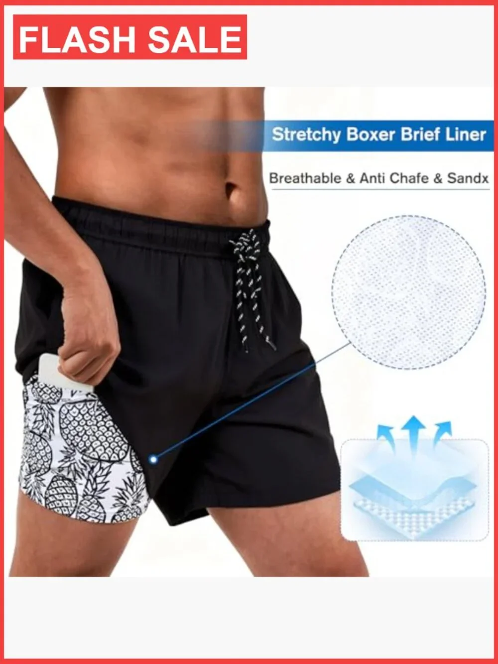 Men's 2-in-1 Swim Trunks 5